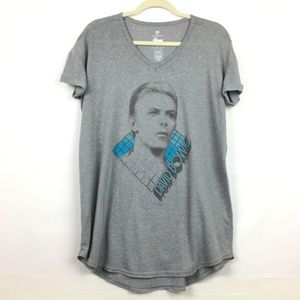 David Bowie Women’s Gray Sleep Shirt Long Oversize